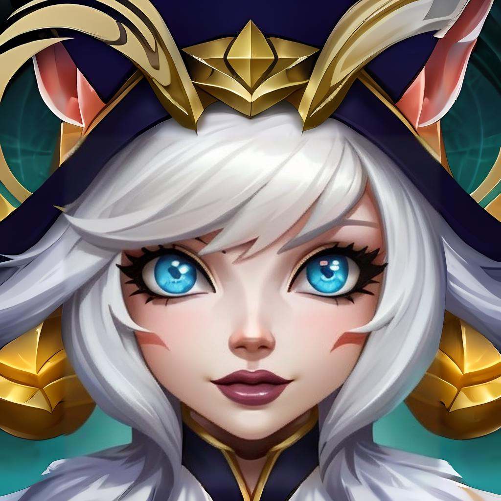 HEZI,LOL style,Summoner Avatar,Game avatar,Western cartoon game style,1girl,solo,nose piercing,red hair,piercing,hair over one eye,makeup,looking at viewer,portrait,facial mark,animal ears,official alternate costume,yellow eyes,lipstick,long hair,hat,red lips,closed mouth,bangs,hair over shoulder,ear piercing,hood,lips,close-up,slit pupils,hair ornament,smile,orange eyes,ears through headwear,eyeshadow,ponytail,black headwear,<lora:盒子系列——lol召唤师头像风格:0.7>,