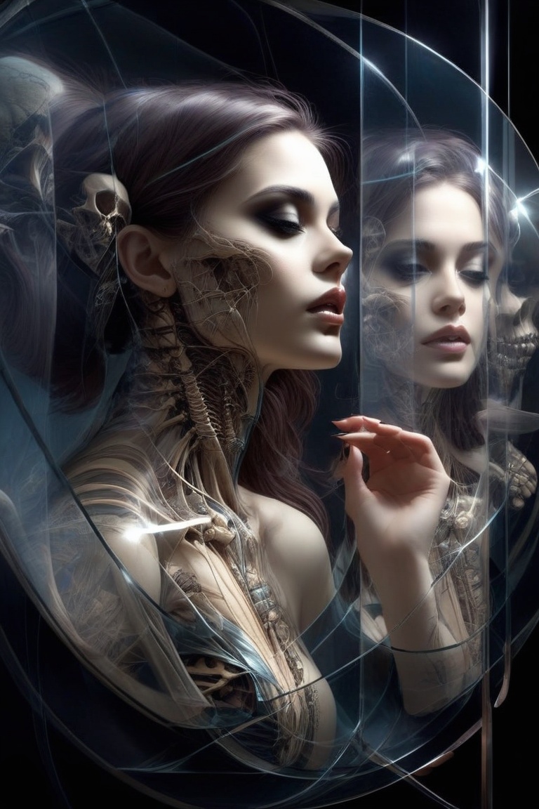 1girl,  hauntingly,  illustrative composition,  fine lines,  decora_bones,  reflection,  echoes,  photorealistic-anatomy,  Decora_SWstyle,<lora:EMS-261918-EMS:0.900000>