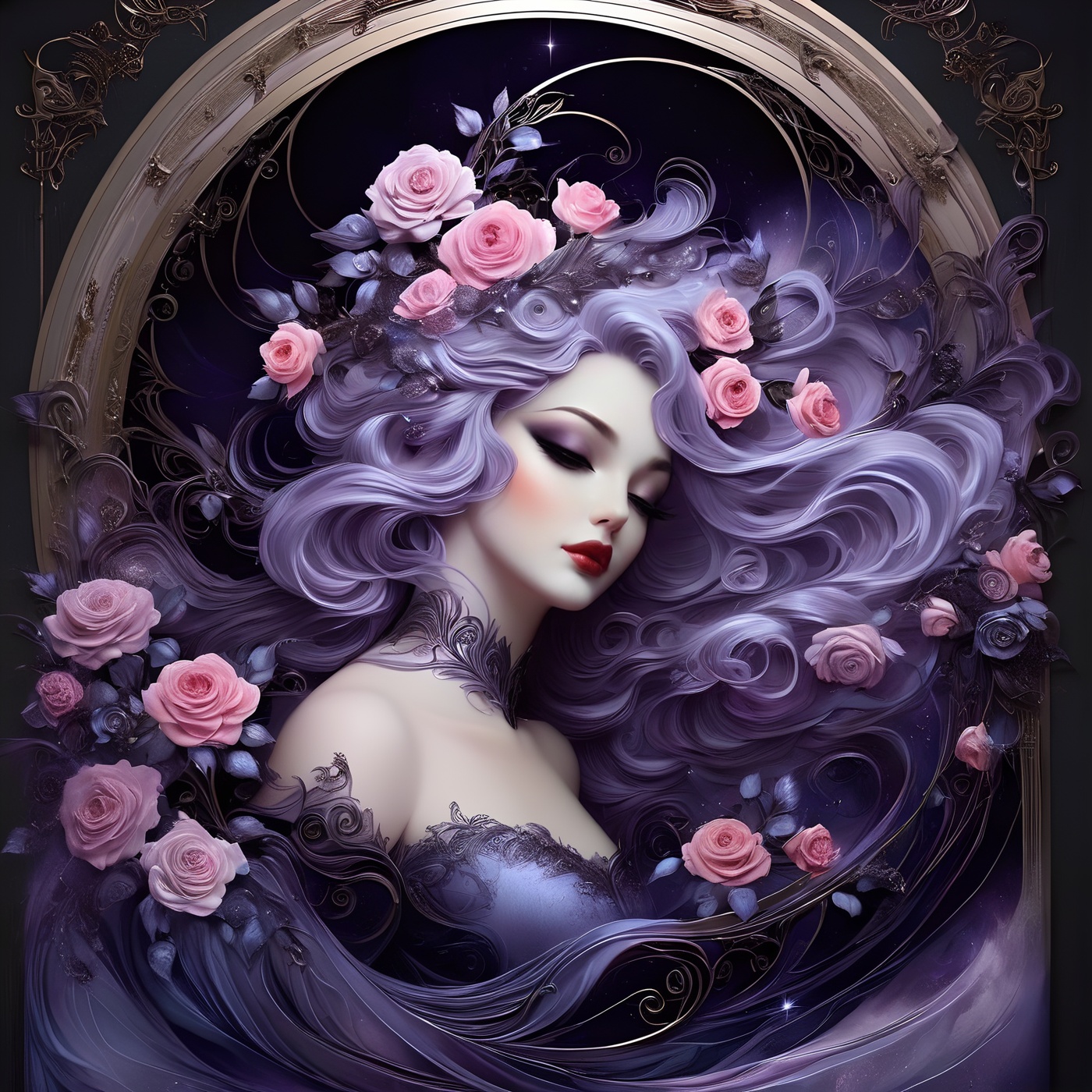 Gothic fairytale,  paint flow,  elegant,  haloed by the moon,  roses,  swirling lines,  Decora_SWstyle, detailmaster2,<lora:EMS-261918-EMS:0.700000>,<lora:EMS-43574-EMS:0.700000>,<lora:EMS-52717-EMS:0.600000>