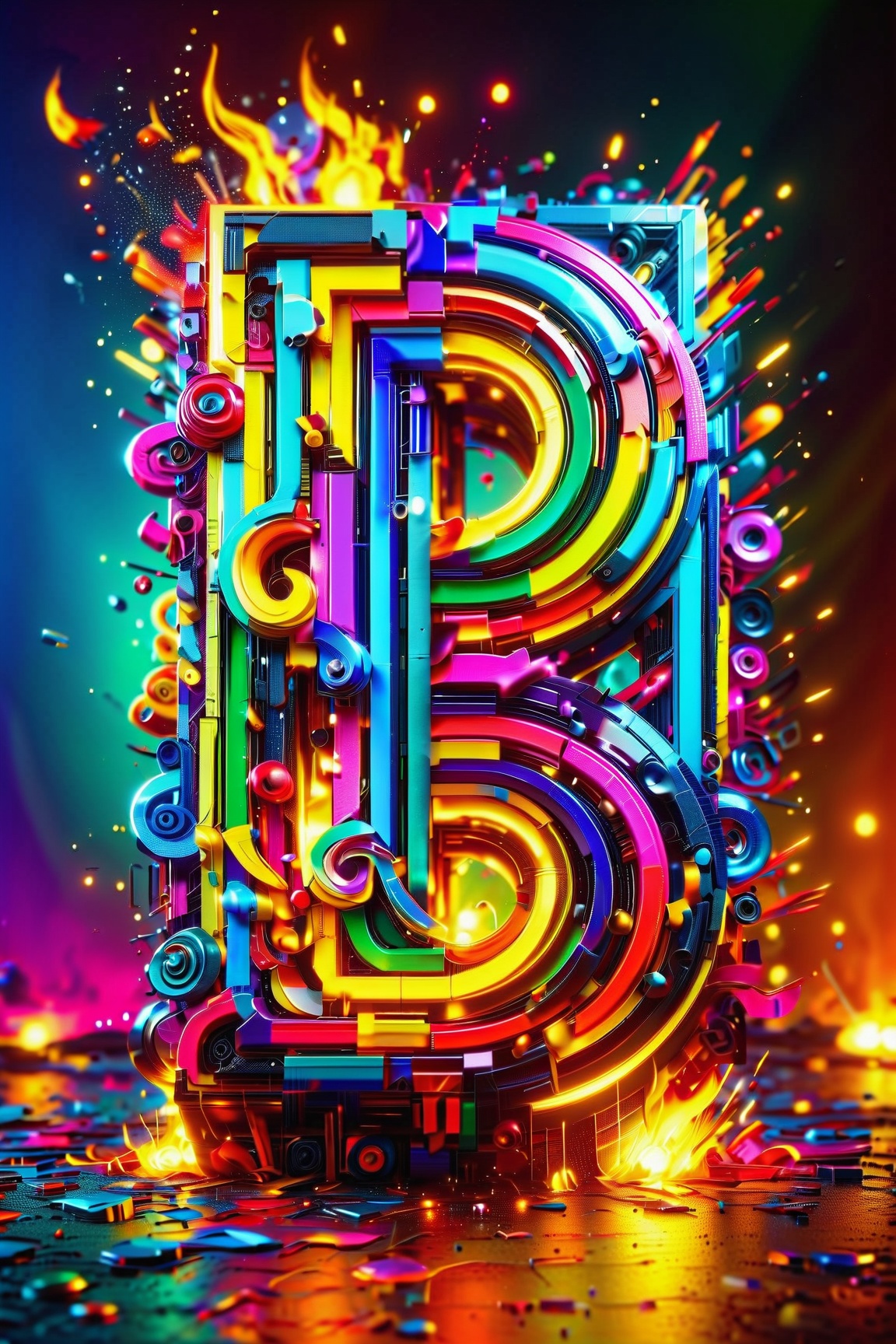 NAME ' SUVOJIT ' (best quality,4k,8k,highres,masterpiece:1.2),ultra-detailed,(realistic,photorealistic,photo-realistic:1.37),3D rendering,alphabet,cool looks,fire back,stylish,energetic,playful,vibrant colors,lighting effects,neon lights,graffiti art,urban setting,nighttime,contemporary,modern,abstract shapes,shadows and highlights,contrast,colorful explosions,metallic textures,glowing signs,striking compositions,sharp lines,impressive visual impact