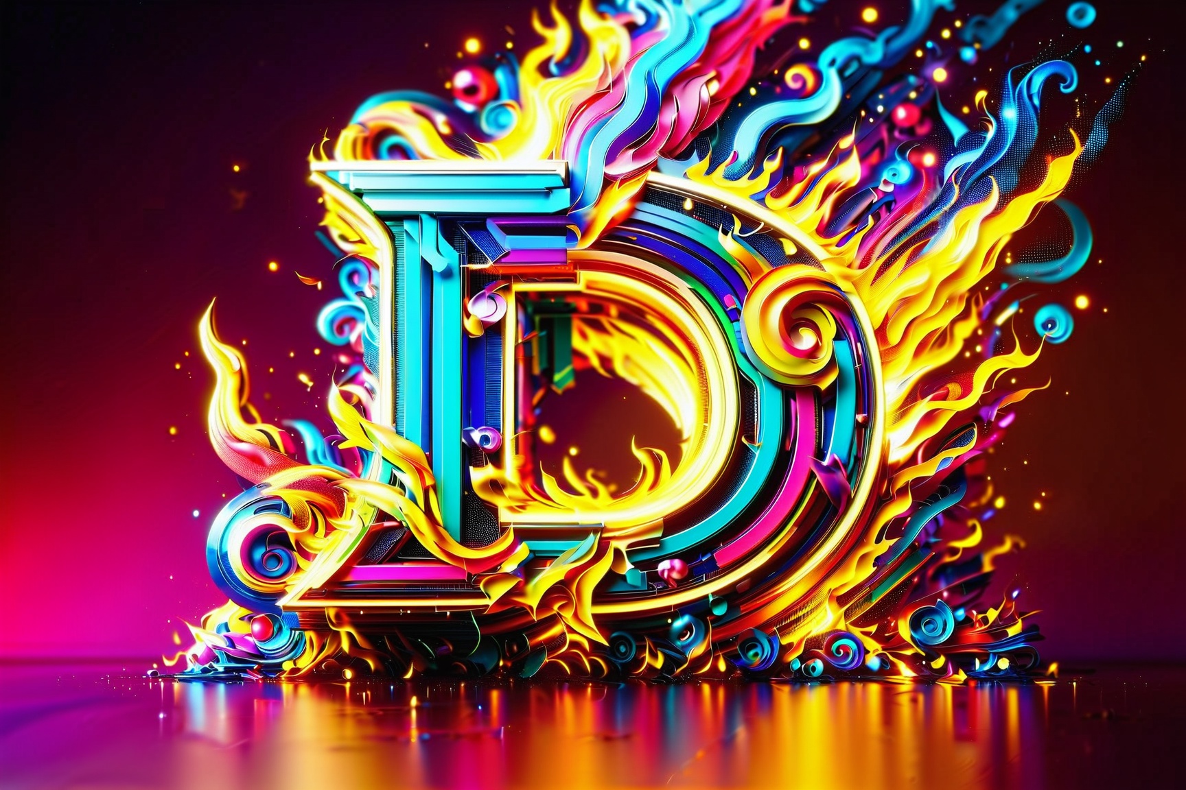 TA 3D TEXT WITH FIRE