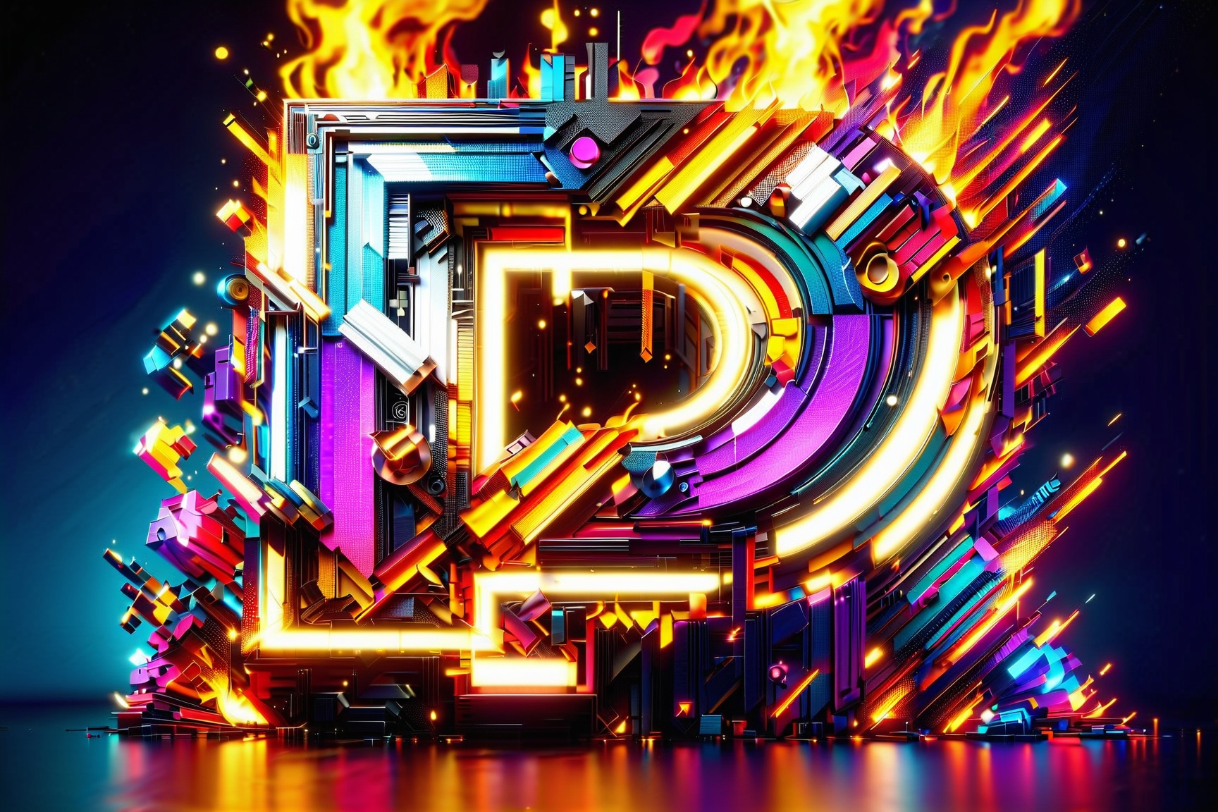 [ T ] latter,3D text,fire,highres,ultra-detailed,realistic:1.37,HDR,vivid colors,portraits,sharp focus,studio lighting