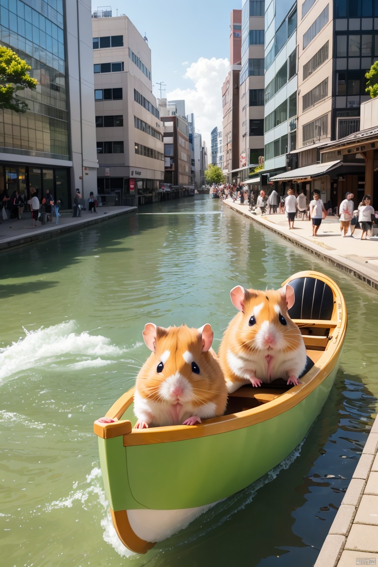 Hamster,there are many hamsters that are riding in a boat together, new hamsters movie, hamsters, hamsters , Amazing computer generated, real-life tom and jerry, god of hamsters, !!! hamster!!!, hamsters! are around, hamster attacking tokyo,hamster warrior, hamster masterpiece, Real life scenes, !!!! hamster!!!!, looking at camera, very attractive, hamster photo