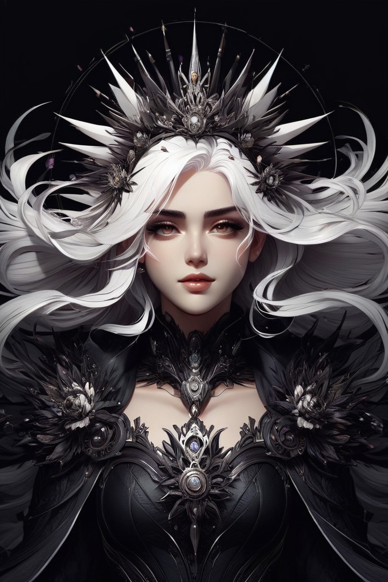 1girl,  white hair,  radial movement on Tensor.Art