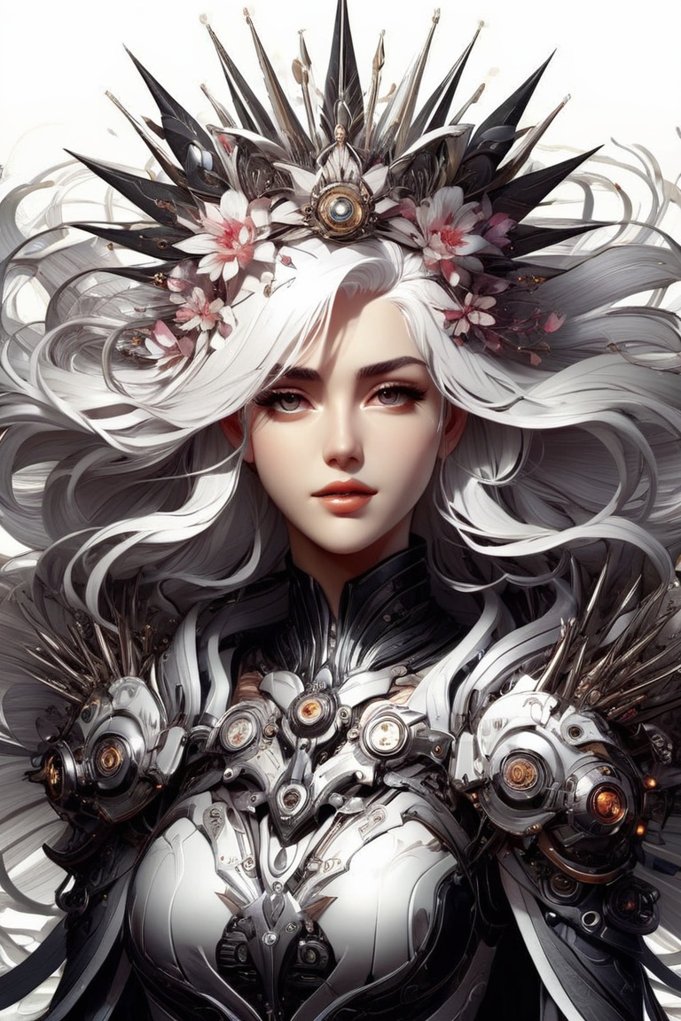 1girl,  white hair,  radial movement on Tensor.Art