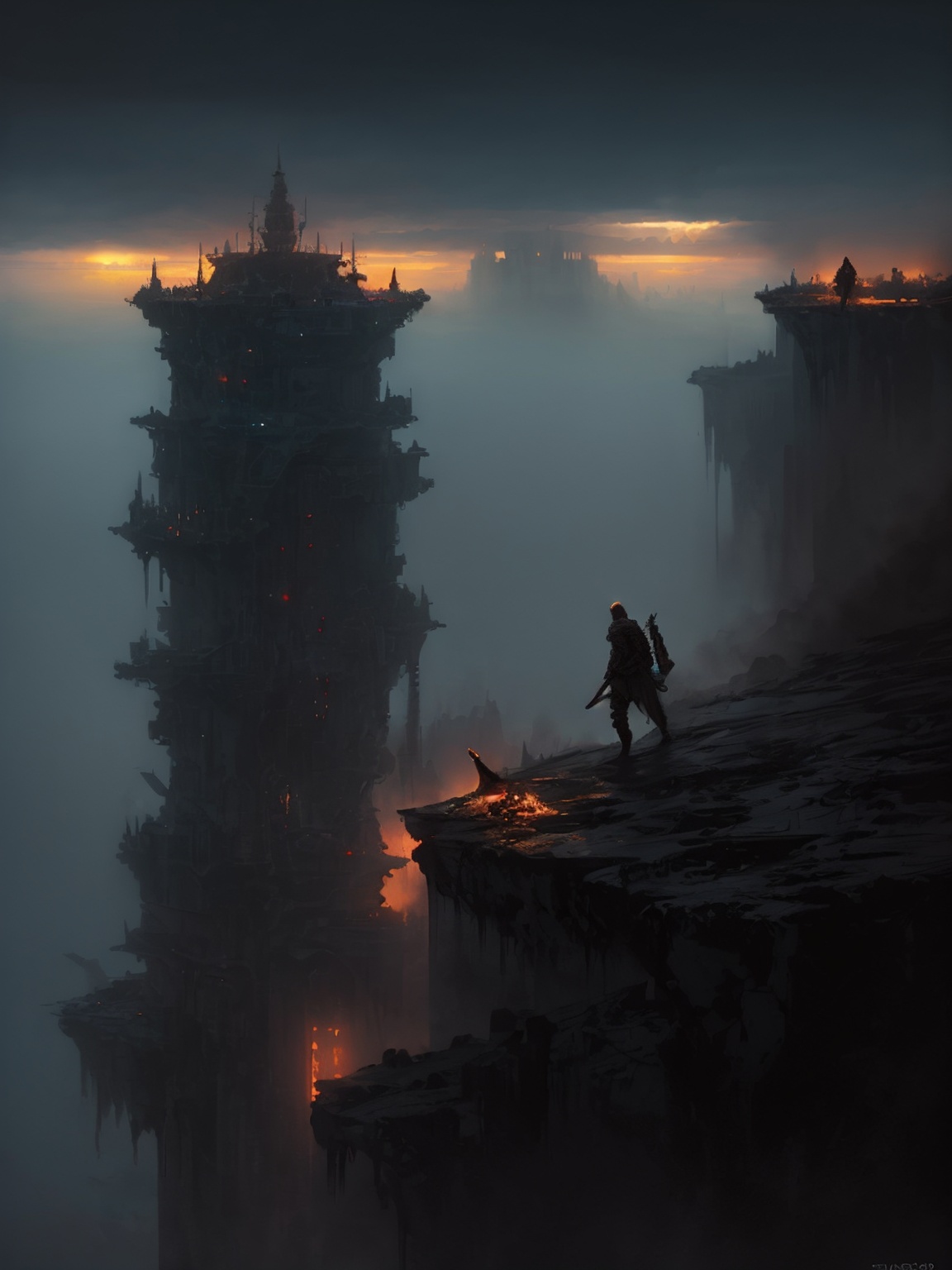A tribal hunter stalks prey on the edge of a desserted city. masterpiece,  best quality,  high resolution on Tensor.Art