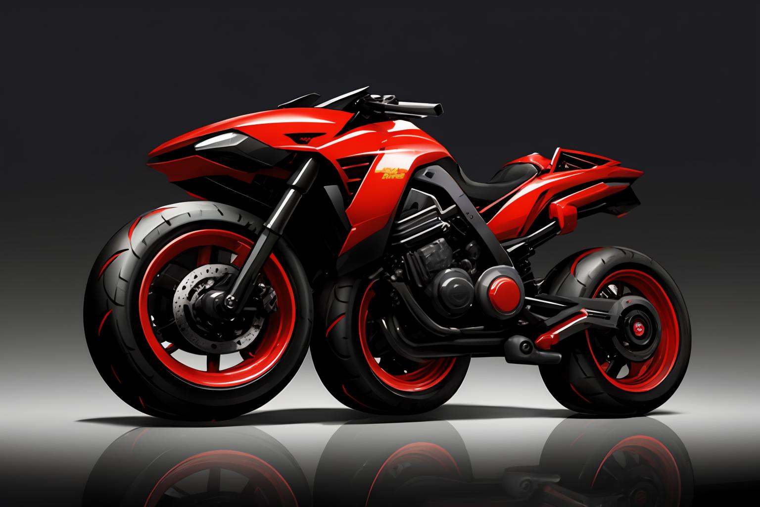 HEZI, QQ flying car design, cool styling, game racing design, no humans, wheel, motor vehicle, vehicle focus, ground vehicle, reflection, glowing, science fiction, gradient background, gradient, reflective floor, grey background, from side, military vehicle, artist name, black background, non-humanoid robot, purple eyes, robot, military, shadow, motorcycle, solo<lora:qq﷿车设计-000003:0.6>,