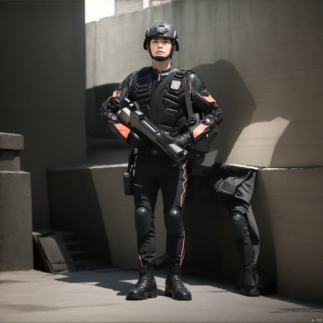  (masterpiece:1.3),(the best quality:1.2),(super fine illustrations:1.2),(Masterpiece),high quality,high detail,(white background:1.2),looking at viewer,(SOLO:1.4),outline,simple background,fullbody,, logo,belt,uniform,pants,emblem,collar,choker,boots,military uniform,helmet,hat,police uniform,jacket,fingerless gloves,gloves,armor,bodysuit,belt pouch,blue jacket,