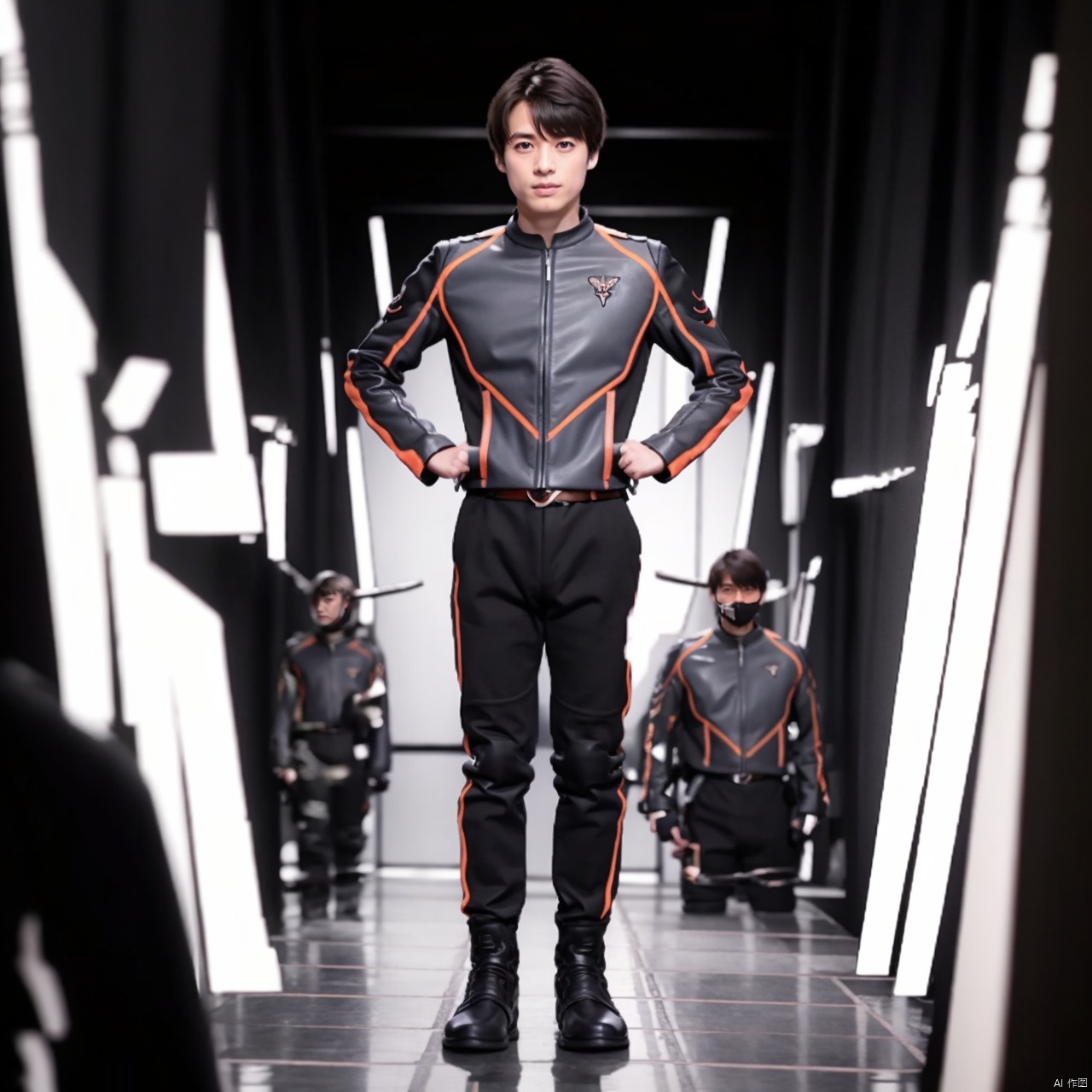  (masterpiece:1.3),(the best quality:1.2),(super fine illustrations:1.2),(Masterpiece),high quality,high detail,(white background:1.2),looking at viewer,(SOLO:1.4),outline,simple background,fullbody,, logo,belt,uniform,pants,emblem,collar,choker,boots,military uniform,helmet,hat,police uniform,jacket,fingerless gloves,gloves,armor,bodysuit,belt pouch,blue jacket,