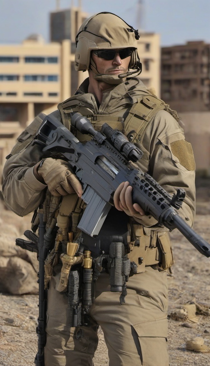 Iboy,  Modern Warfare style military gear,  the CheyTac M200 sniper rifle on Tensor.Art