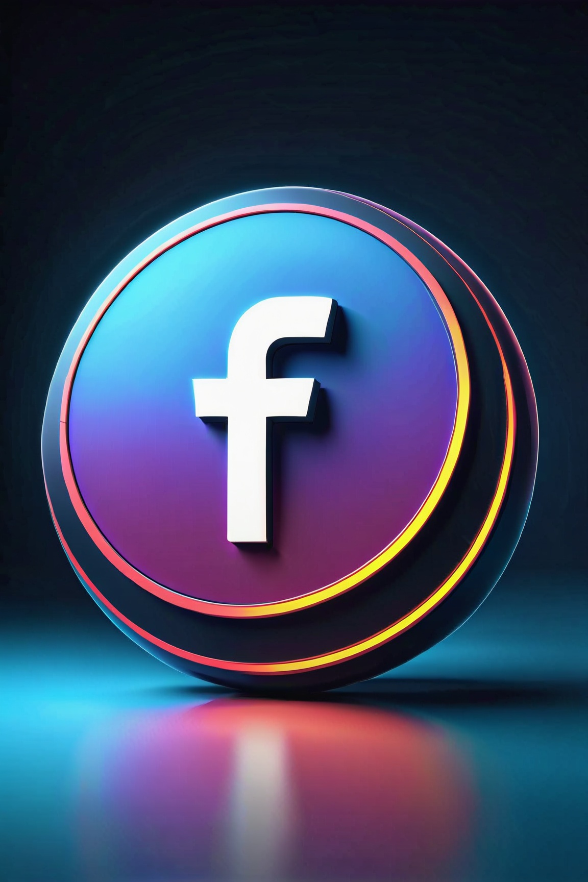 sparkling creative abstract,  vibrant colors,  Facebook logo in 3D on Tensor.Art