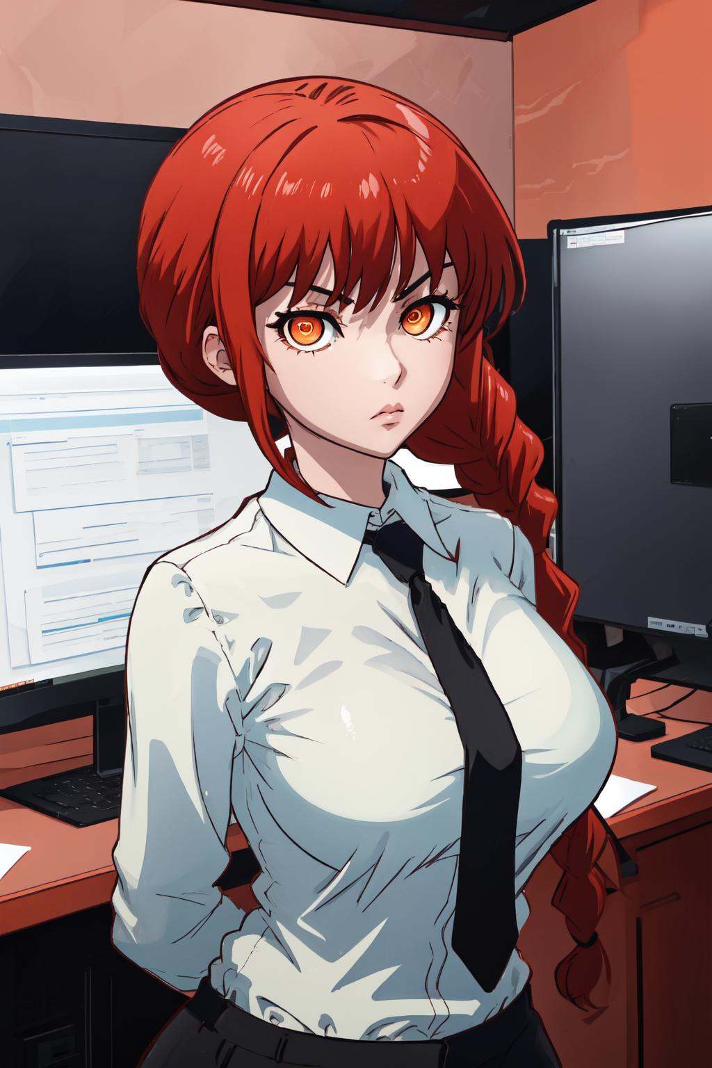 makimav1,  white collared shirt,  black pants on Tensor.Art