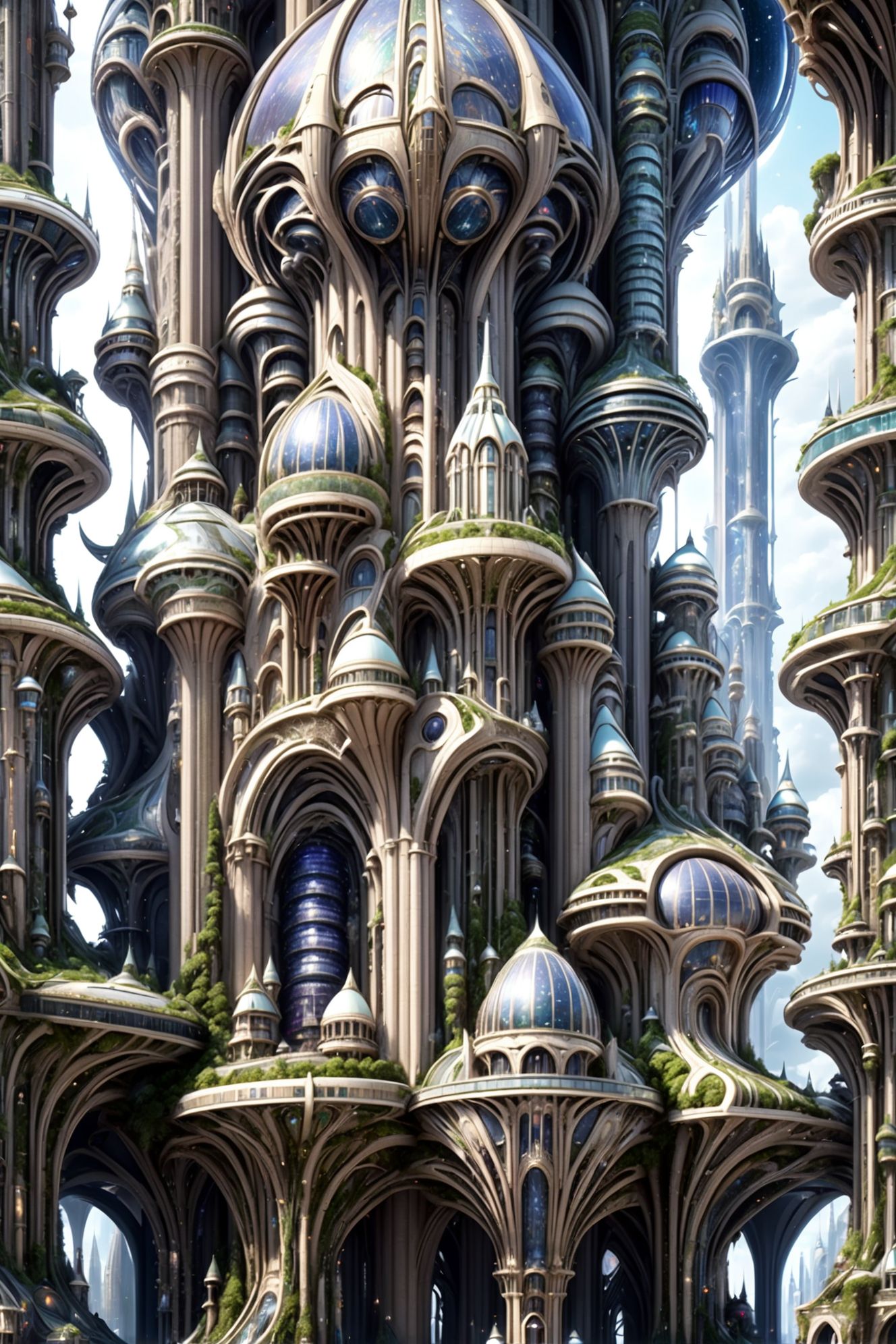 8k,  highly detailed,  gargantuan fantasy arcology outside of the universe on Tensor.Art