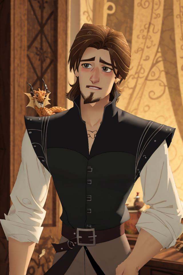 a man with a dragon on his shoulder,  facial hair by Invisidude on Tensor.Art