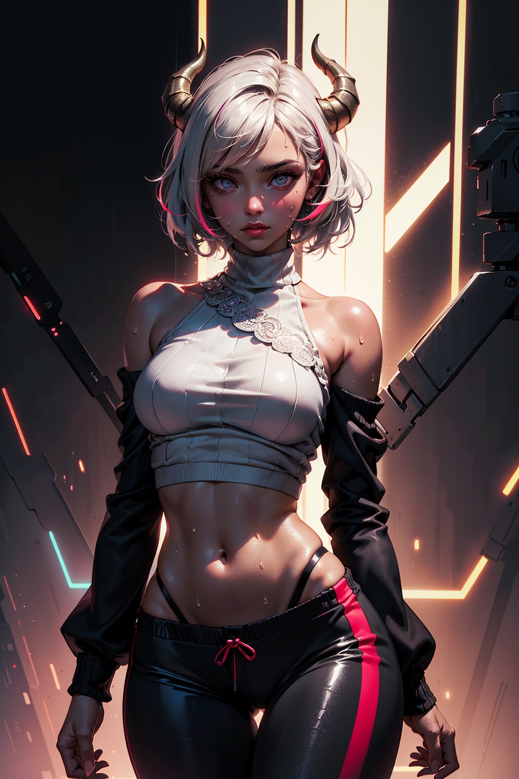 1girl,  demon female,  demon horns on Tensor.Art