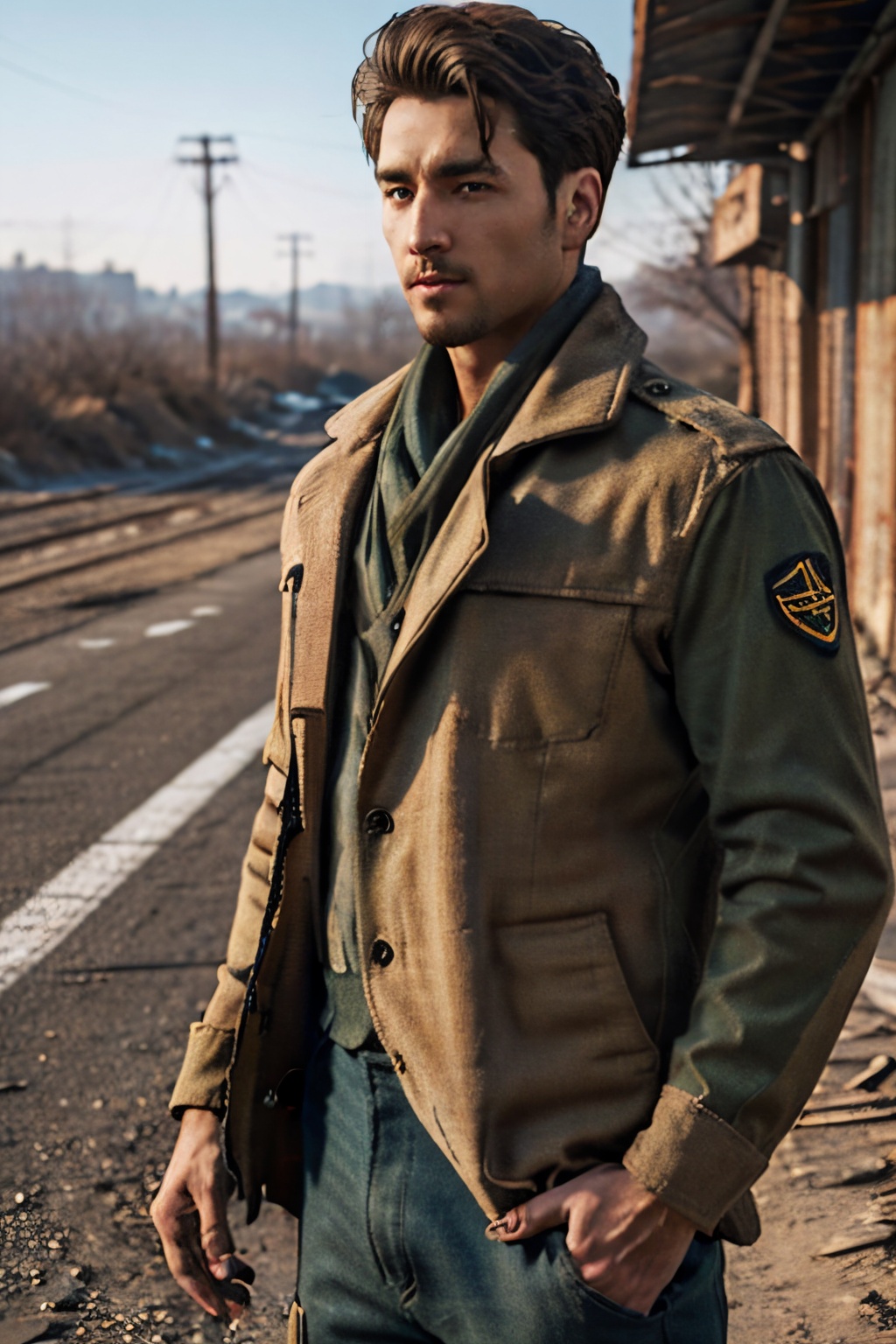 Robert MacCready,  blue eyes,  light brown hair on Tensor.Art