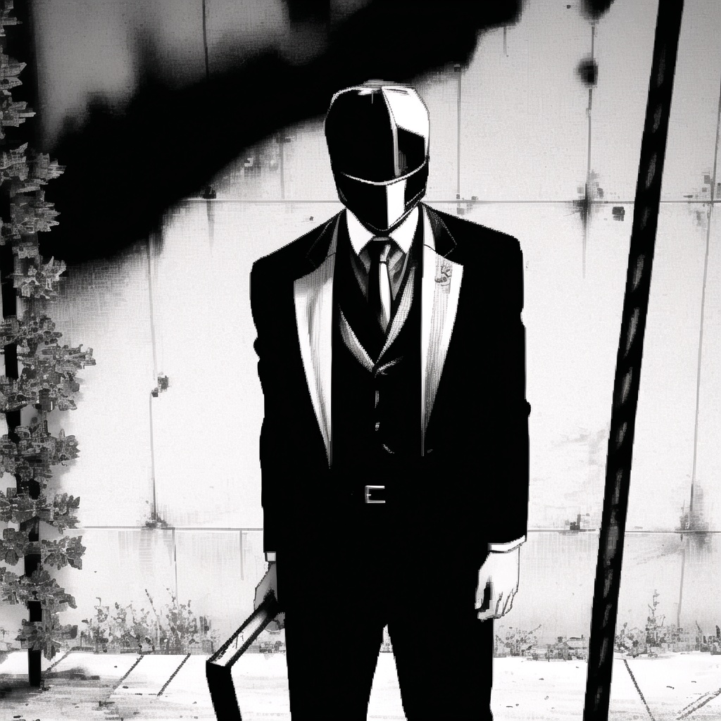 fujimotostyle,  (Monochromatic),  greyscale on Tensor.Art