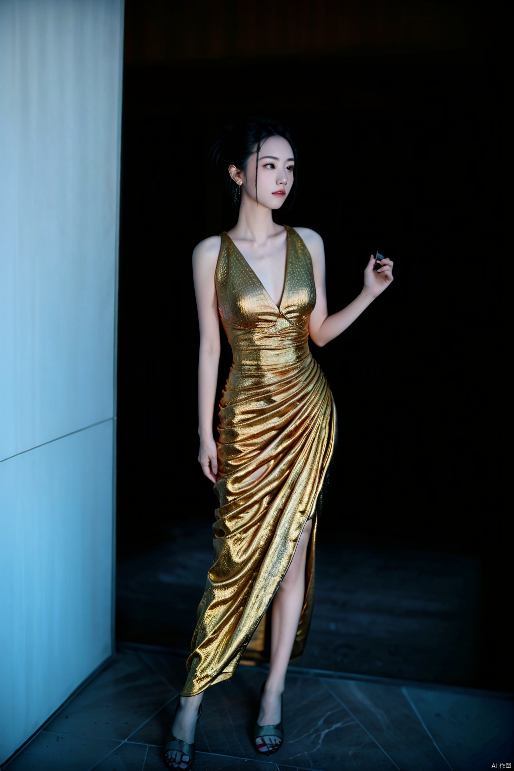 (1girl:1.3), (best quality, masterpiece, ultra high resolution),(photorealistic:1.3), (realistic:1.3), depth of field,(full body:1.2), (outdoors:1.2), (day:1.2), (cinematic lighting:1.2),  near to camera, face to camera,Front photo of ID card, pure background,