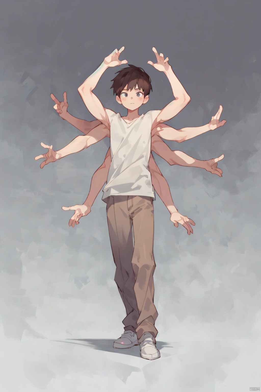  (1boy:1.6),solo,mature,incredibly absurdres,absurdres,realistic,full_shot,, Multiple arms