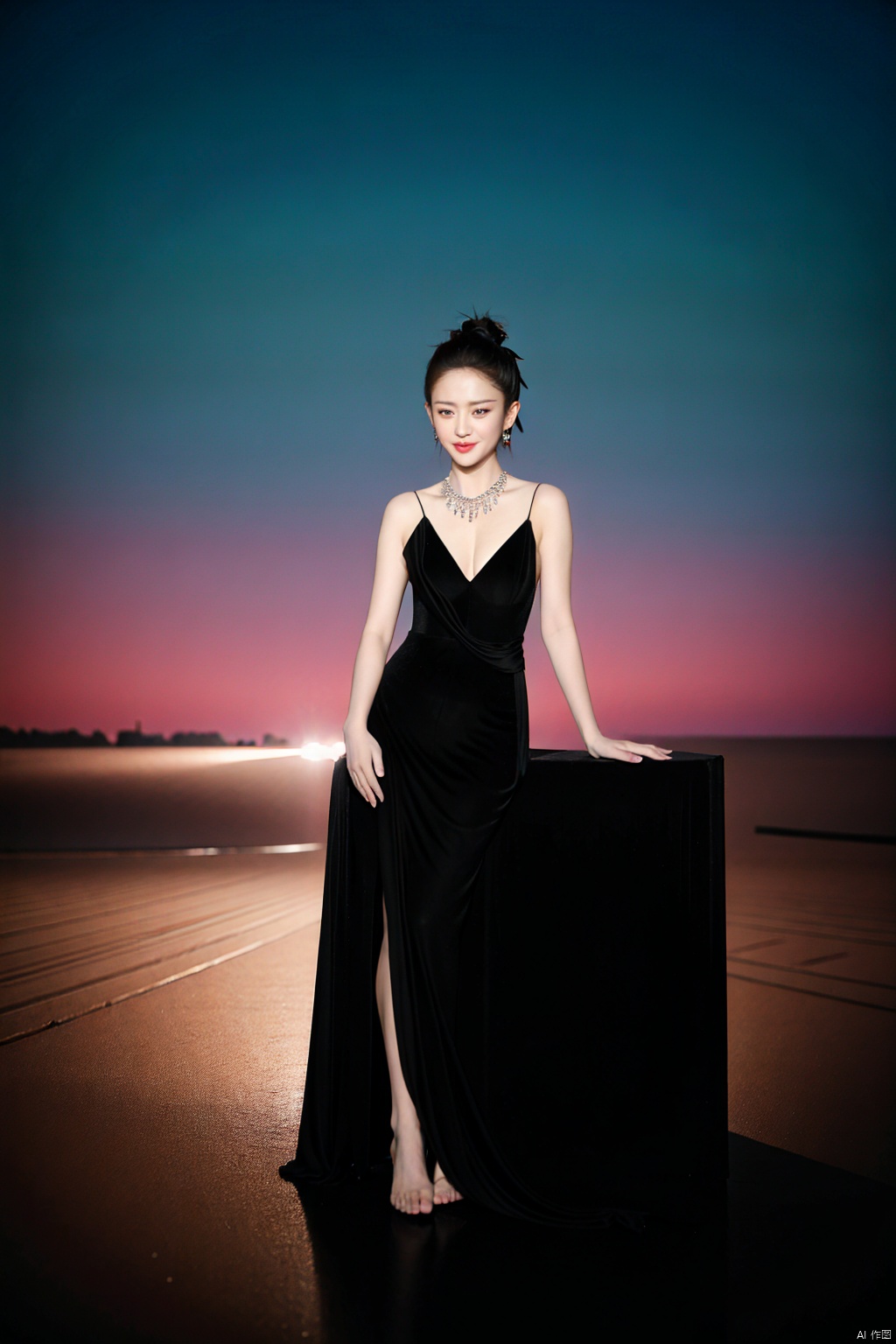 (1girl:1.3), (best quality, masterpiece, ultra high resolution),(photorealistic:1.3), (realistic:1.3), depth of field,(full body:1.2), (outdoors:1.2), (day:1.2), (cinematic lighting:1.2),  near to camera, facing to camera,Front photo of ID card, pure background, hands on back, sitting