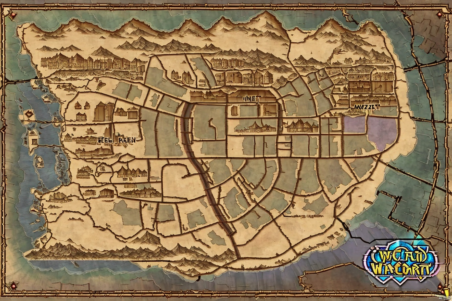 map,world of warcraft,(city map),the city surround the big lake