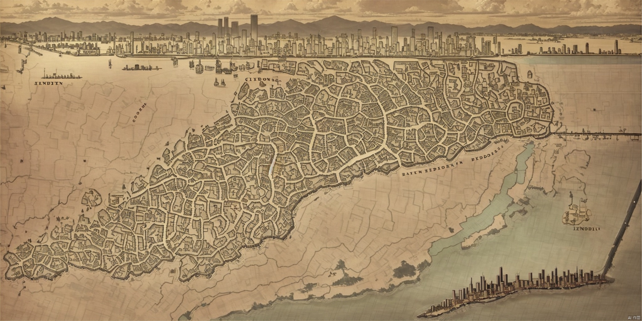  map,(city map),the city surround the big lake,dnd,london