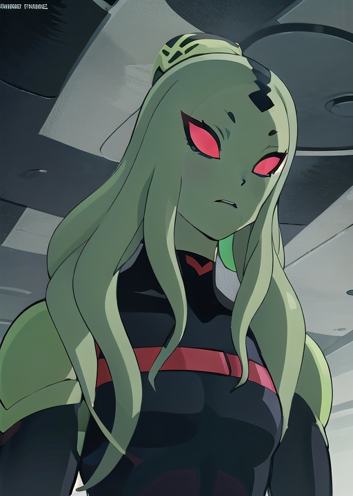Myaxx,  green skin,  red eyes on Tensor.Art
