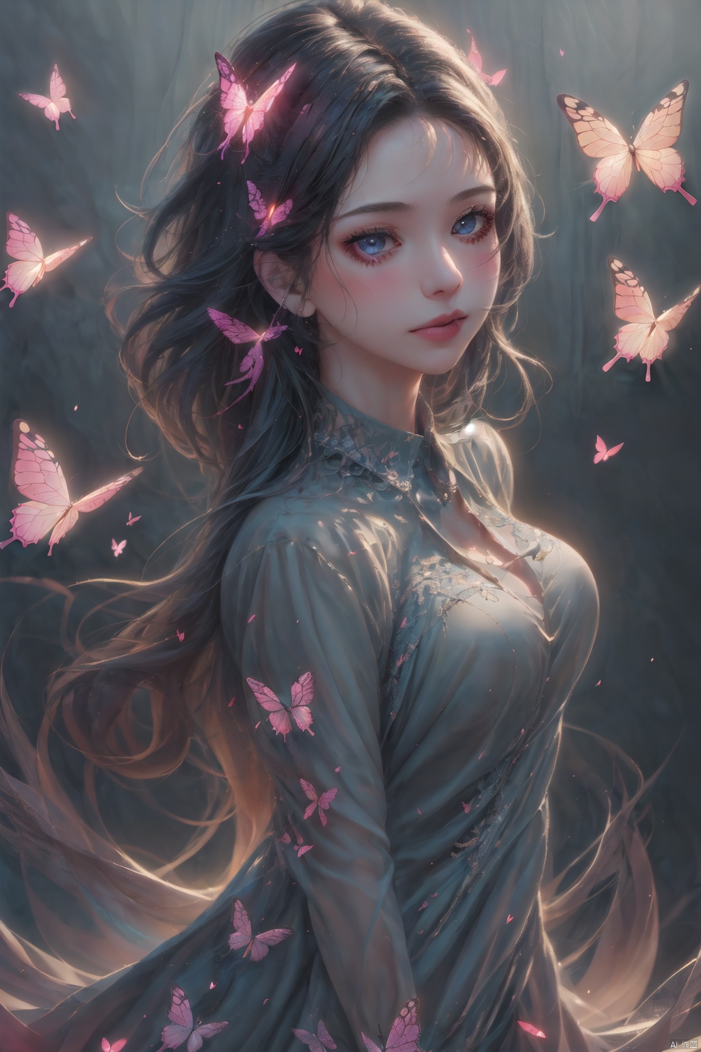 1girl, BrightButterflies