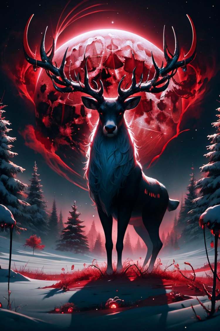 Red Moon Reindeer (Style/Concept) LoRA by richyrich515 on Tensor.Art