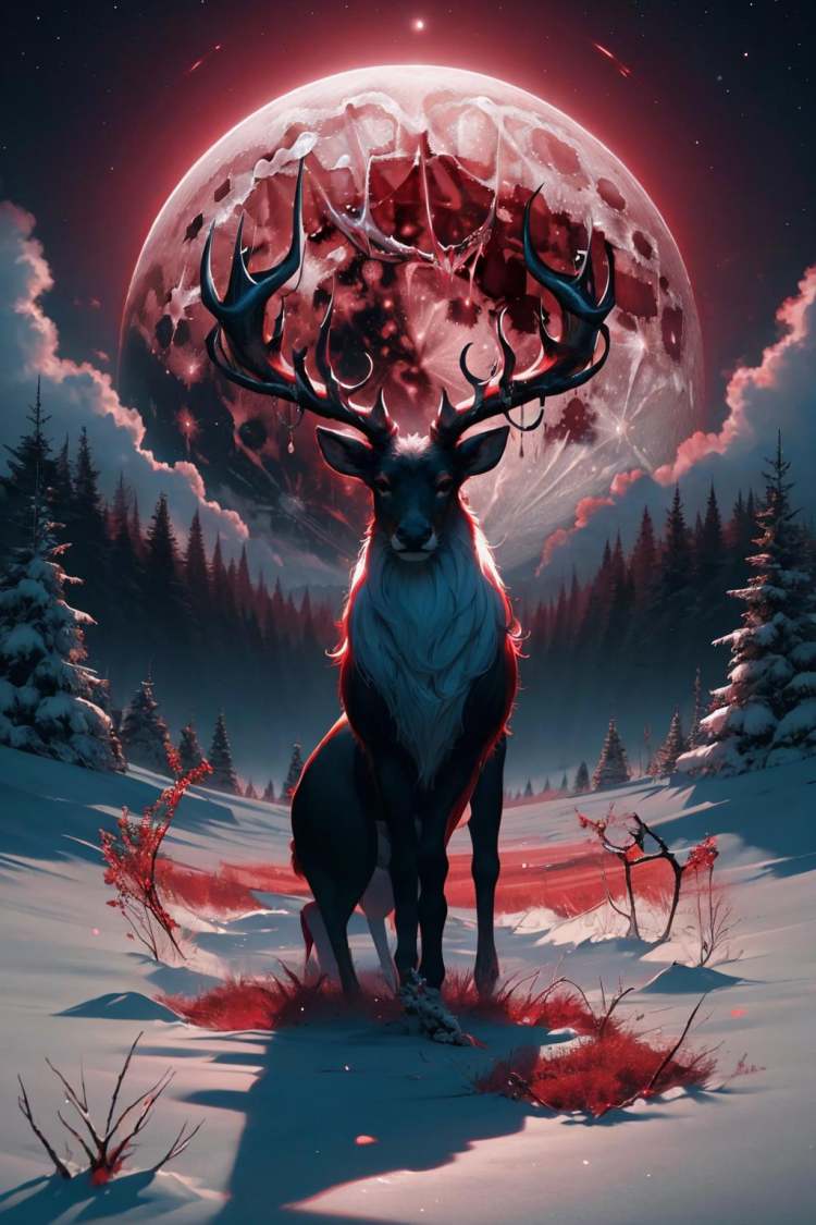 Red Moon Reindeer (Style/Concept) LoRA by richyrich515 on Tensor.Art