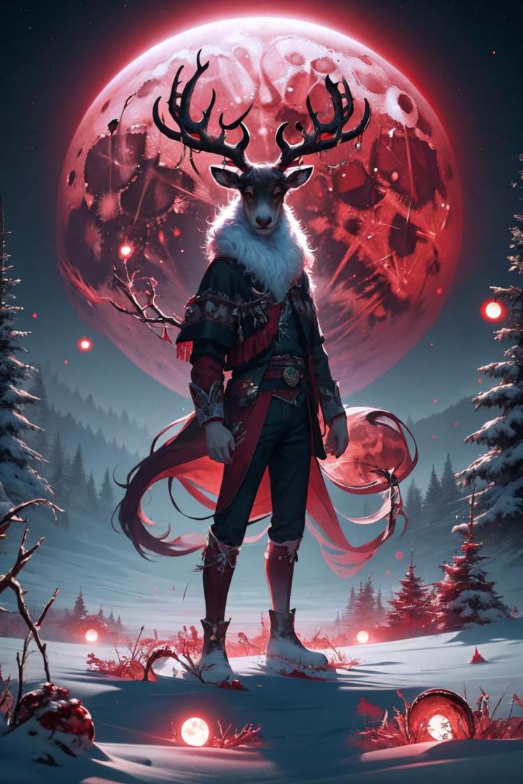 Red Moon Reindeer (Style/Concept) LoRA by richyrich515 on Tensor.Art