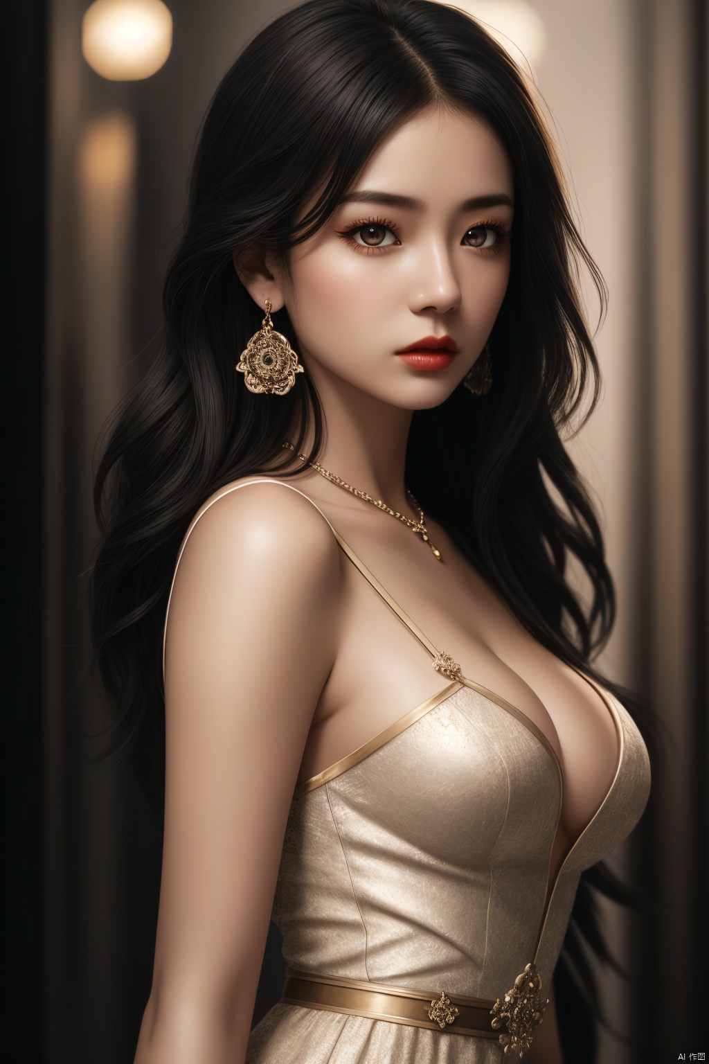 1girl,  black_hair,  breasts on Tensor.Art