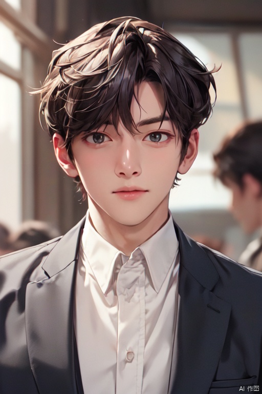 a handsome boy, 1boy, ccx, upper body, highres, masterpiece, short hair,<lora:EMS-93-EMS:0.800000>,<lora:EMS-266030-EMS:0.600000>