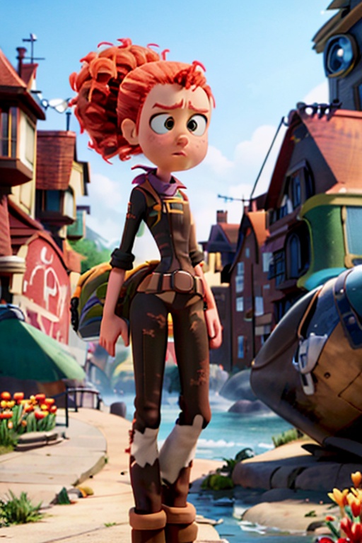 Tulip From Storks,  bushy ponytail,  full body on Tensor.Art