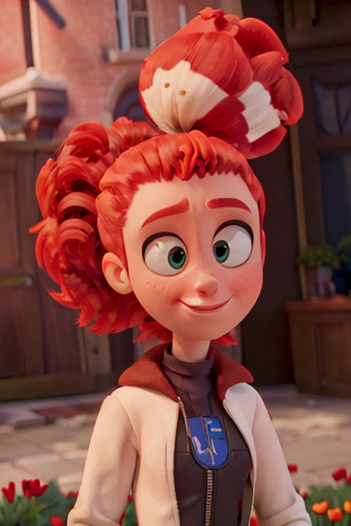 Tulip From Storks,  bushy ponytail,  portrait on Tensor.Art