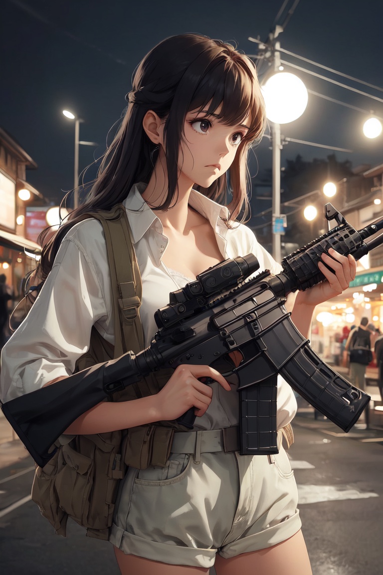 1girl,  night,  melancholic on Tensor.Art