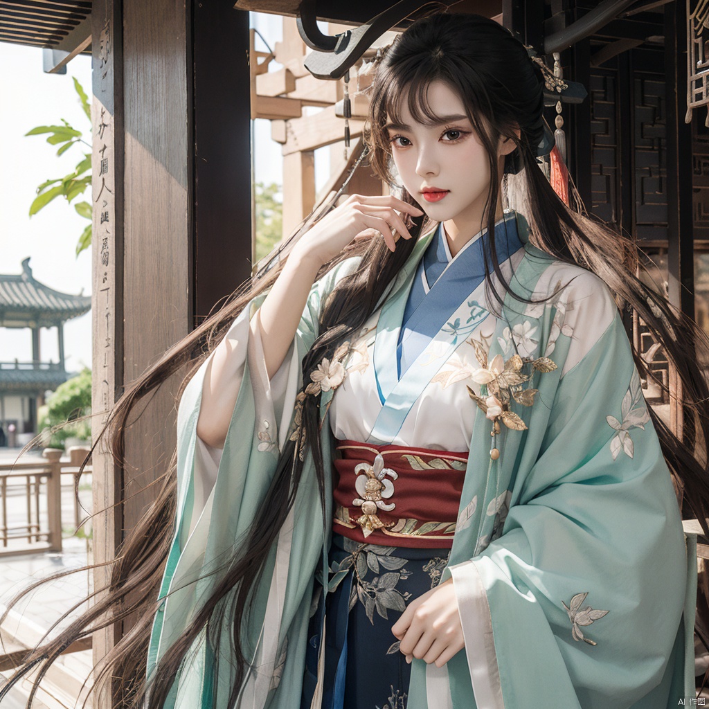 1girl, chinese clothes,hanfu, ( figma:0.8)