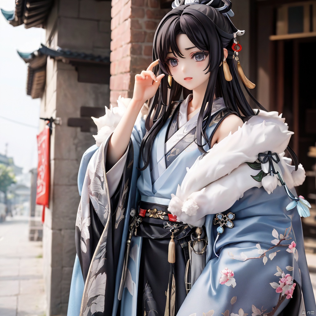  chinese clothes, hanfu, 1girl, ( figma:0.8)