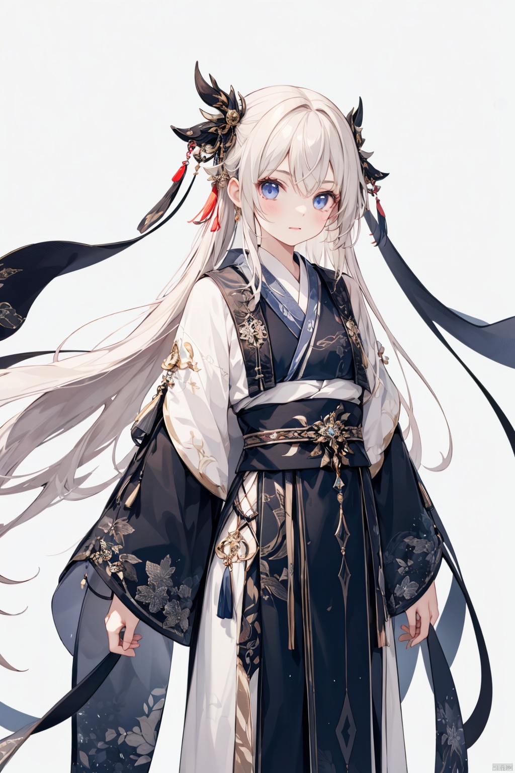 masterpiece, best quality, ,1girl,solo, chinese clothes, hanfu,simple background,
