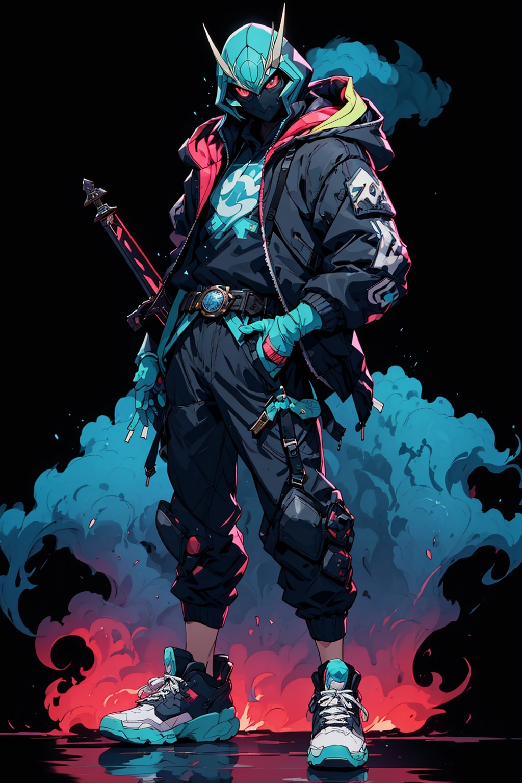 solo,  red eyes,  gloves on Tensor.Art