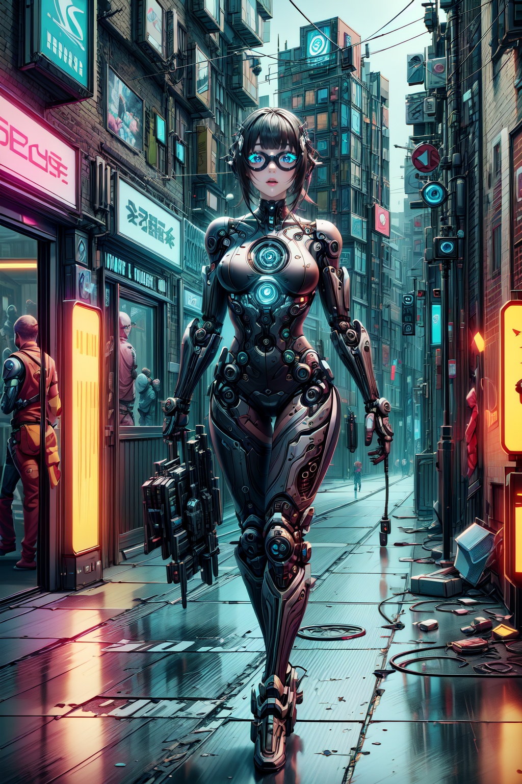Cyberpunk style props,  Step into the gritty streets of a cyberpunk metropolis with these visually descriptive and detaile...