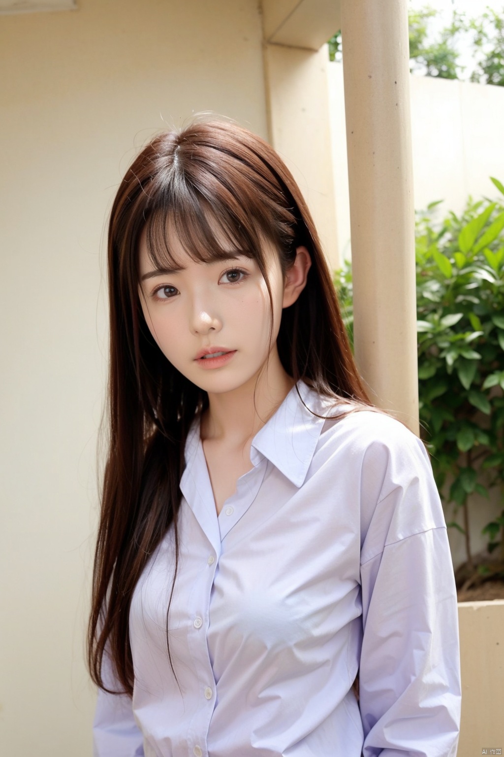  1girl,,,upper_body,white shirt,