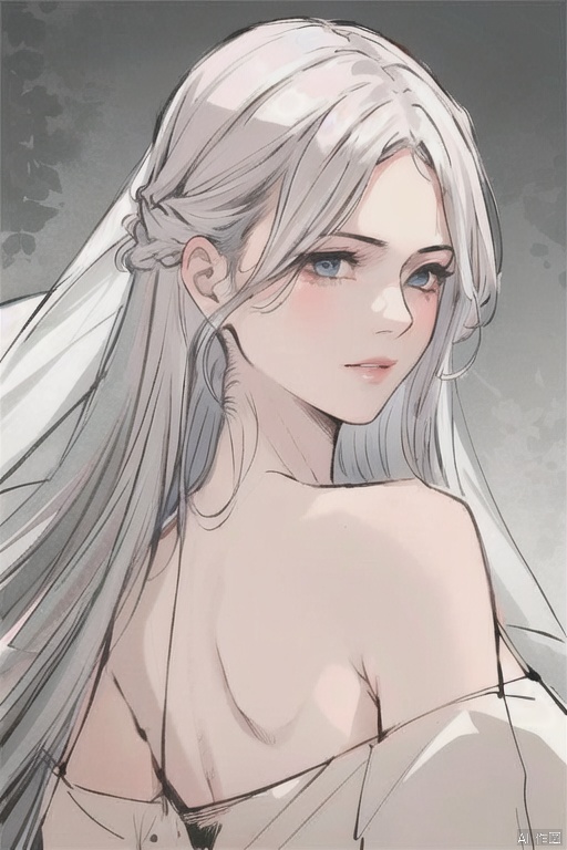  solo, highly detailed, cinematic highlight hair, (best quality), ((masterpiece)),1girl, silver hair,simple_background, veil, long hair, blue eyes, portrait,ning