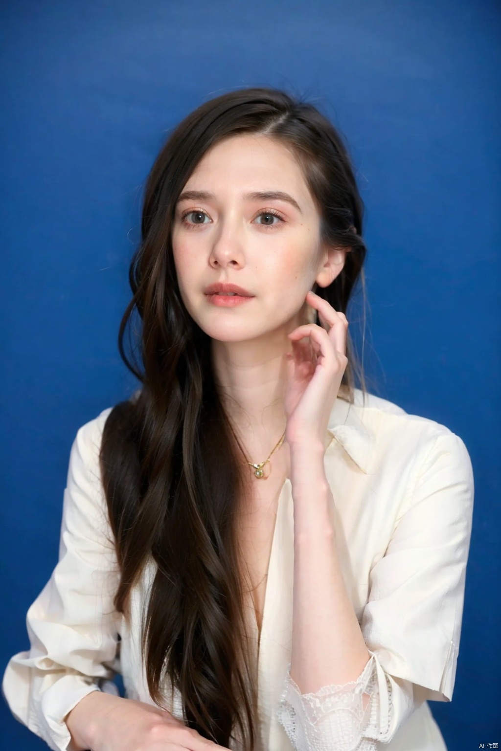  1 girl,black hair,sexy,realism,blue_background, class_room,