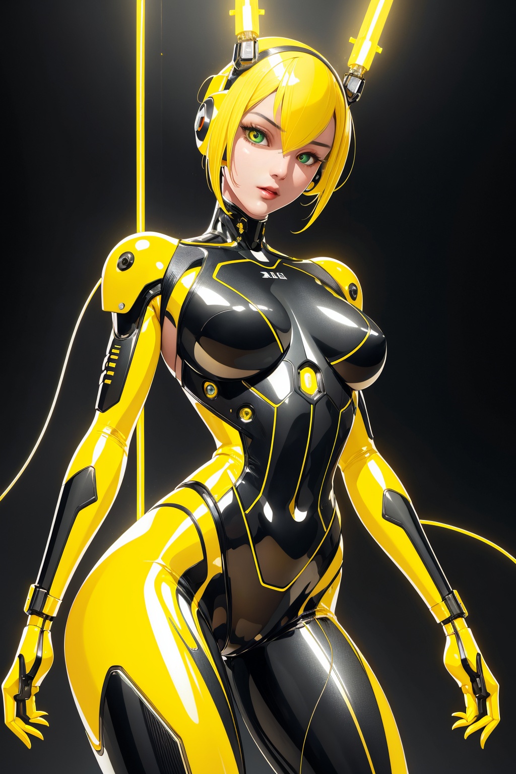 1girl,  solo,  electric yellow color on Tensor.Art