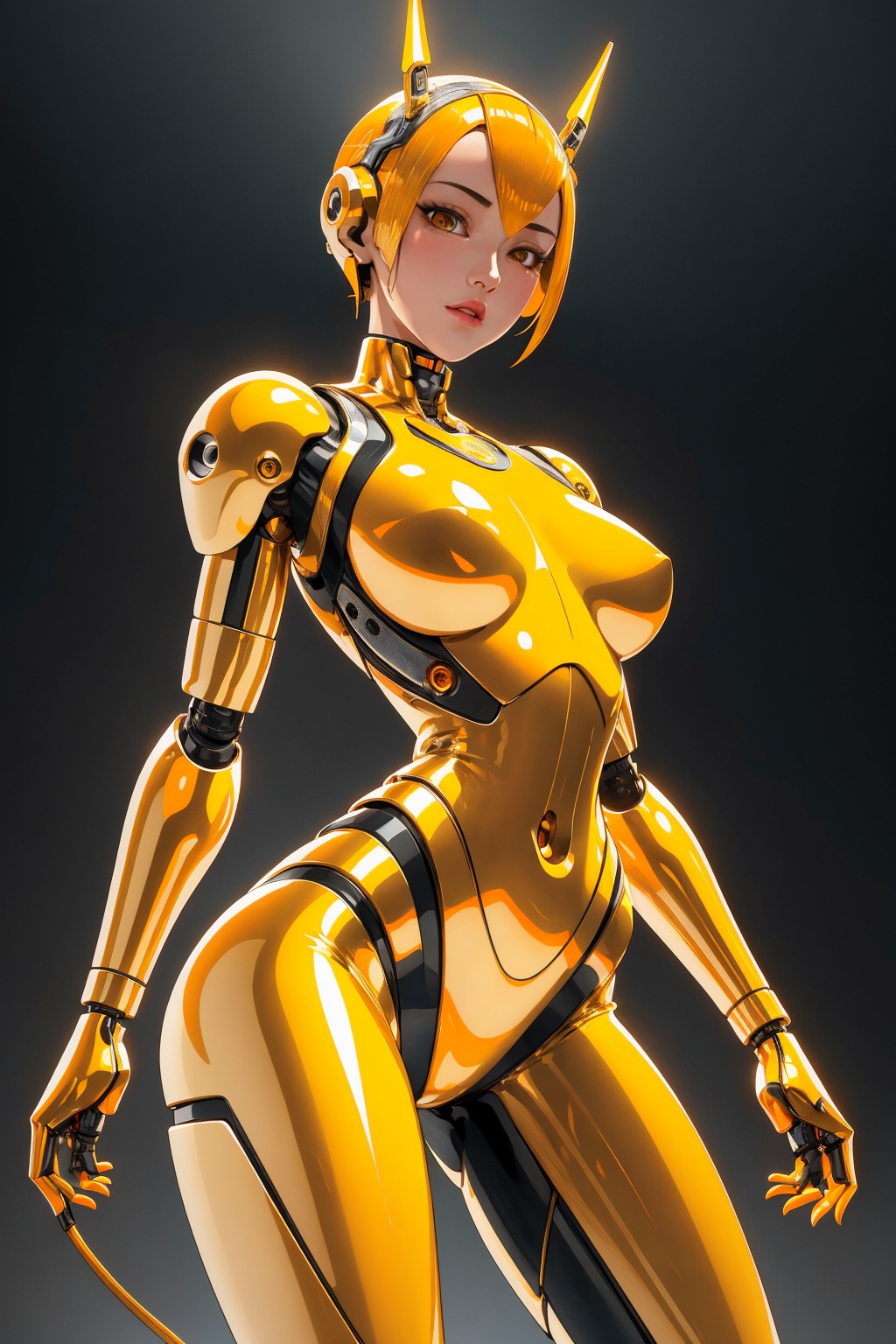 1girl,  solo,  yellow and orange color on Tensor.Art