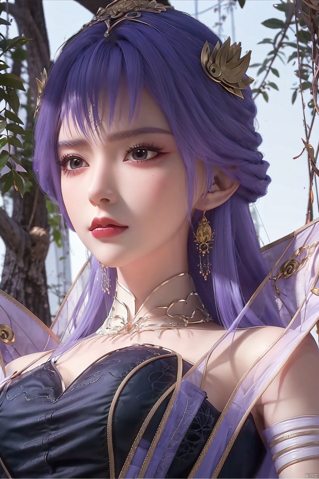  a girl,Wisteria sinensis(Sims),