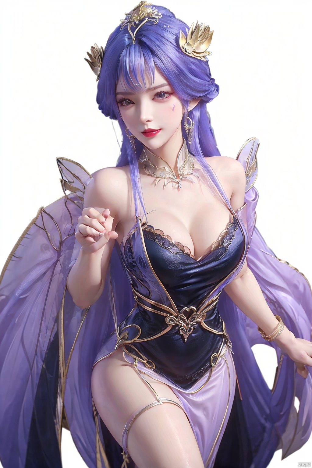  Unparalleled masterpiece, Sit tall, Wonderland,a girl, (sky blue hair), (crystal, 1.4), (shoulders, crystal wings), (forehead, flame tattoo, 1.4), nude, (round collar, jewelry, sapphire, light), high quality, Masterpiece, ((round hips, legs), graceful curves), (((huge breasts, ))) (puffy nipples), Cleavage, sexy heels, surreal 8k CG, ((shy)), perfect artwork, perfect female figure, (mature female), milk, small waist, Chinese mythology, ((seductive pose, sexy pose)), clean, beautiful face, pure face, pale skin, long hair, ((huge breasts)), nsfw, prominent breasts, full nipples, delicate skin, delicate patterns, intricate details, (rich:1.4), Jewelry, precious stones, gold, silver, diamonds, glitter, sapphire, (seductive smile)), blue eyes, red lipstick, Curves, Round big hips, ruby, emerald, pearl, amber, obsidian, (Masterpiece:1.4), (Best quality :1.4), Shiny skin, lexaiduer, bracelet, (sexy lace), breasts, cleavage, sleeveless, solo, Moon, fishnet, jewelry, solo, (Forehead mark:1.4), Face Mark, Earrings, Hair bag, Necklace, Hair accessory, ((separate the five fingers)), ((fingers graceful curve)), (( right hand graceful curve)), (legs graceful curve, long legs), ((straighten the fingers)), ((palms graceful curve)),(((fluffy set super huge wings))), (((grab breast))), ((left fingers include thumb, index finger, middle finger, ring finger and little finger)), (hand grip chest), (smooth arms, perfect curves), ((perfect calfs)), ((perfect foot)),((clench the fingers on the chest)),qy-hd, ((separate the five fingers)), ((fingers graceful curve)), (( right hand graceful curve)), (legs graceful curve, long legs), ((straighten the fingers)), ((palms graceful curvy)),(((fluffy set super huge wings))), (((grab breast))),(focusing face:1.7), ((Perfect body proportions)), ((pure aureate silk shoulder-length dress:1.4))