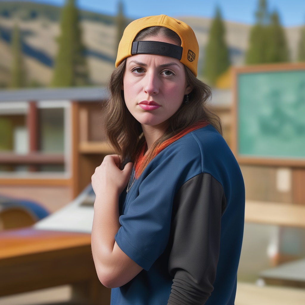 Portrait Photo of mrlhgr,  girl gangsta rapper,  Ketchum idaho background on Tensor.Art