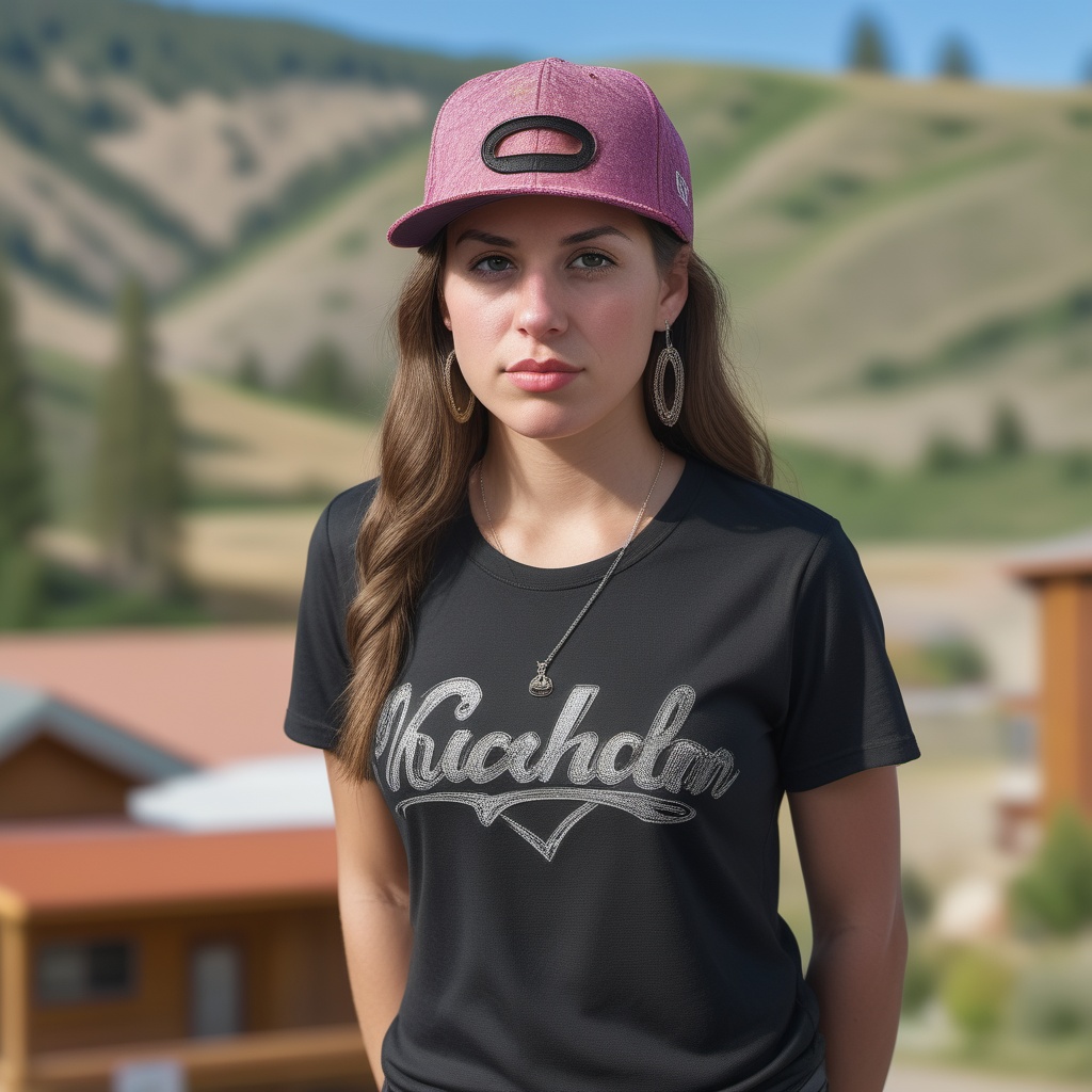 Portrait Photo of mrlhgr,  girl gangsta rapper,  Ketchum idaho background on Tensor.Art